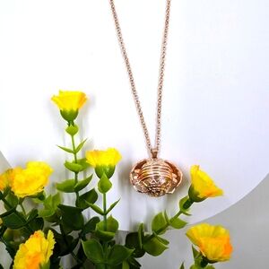 6 Part Rose Gold Plated Vintage Locket Necklace
